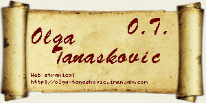 Olga Tanasković vizit kartica